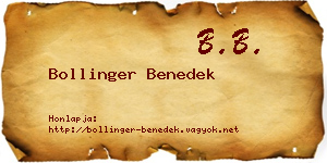 Bollinger Benedek névjegykártya