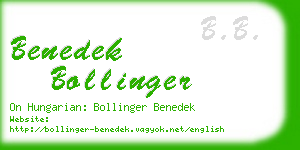 benedek bollinger business card